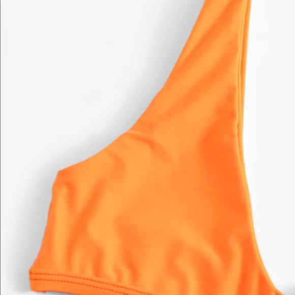 Neon Orange Scoop Neck  Vacation Bikini - Picture 3 of 6